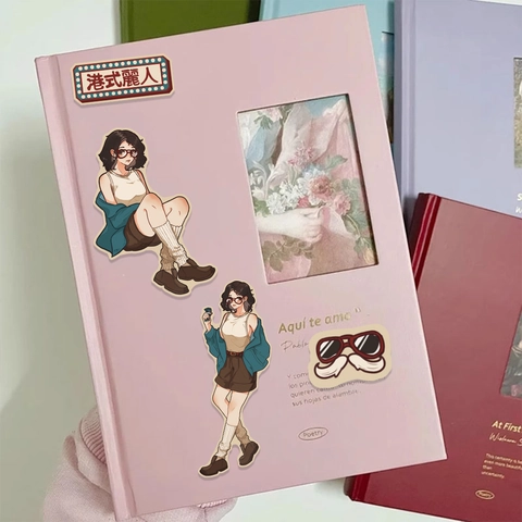 Adesivi Ragazza Stile Vintage Hong Kong Decalcomanie Decorative in PVC Opaco Per Scrapbooking Fai-Da-Te Diario Cover Telefono Illustrazioni