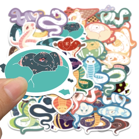 Waterproof Cartoon Snake Doodle Stickers Set PVC Decorative Decals For Laptop Luggage Notebook Guitar Phone Case Decoration