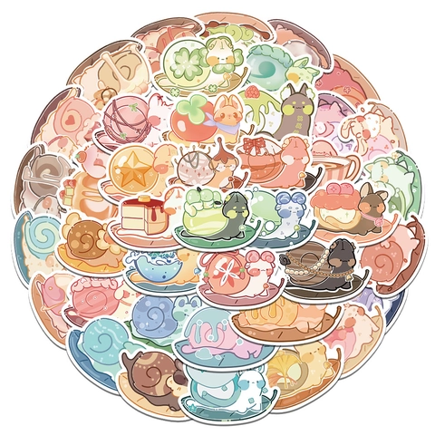 Autocollants Snail Cartoon Imperméable PVC Décalcomanies Décoratives pour Ordinateur Guitare Bouteille d'Eau DIY Kawaii