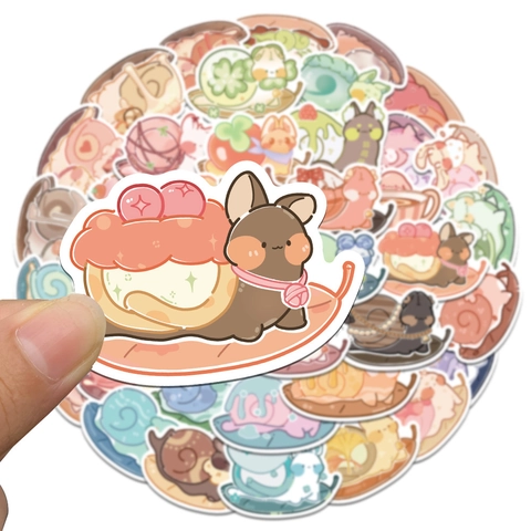 Autocollants Snail Cartoon Imperméable PVC Décalcomanies Décoratives pour Ordinateur Guitare Bouteille d'Eau DIY Kawaii