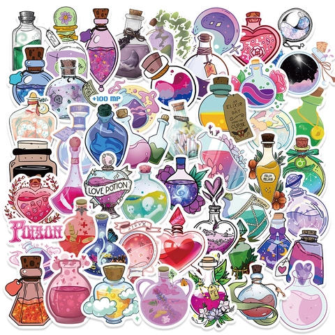 Cartoon Zaubertrank Aufkleber Wasserdicht PVC Decals Für Handyhülle Laptop Scrapbook DIY Dekoration Mystery Alchemist Flasche Grafik