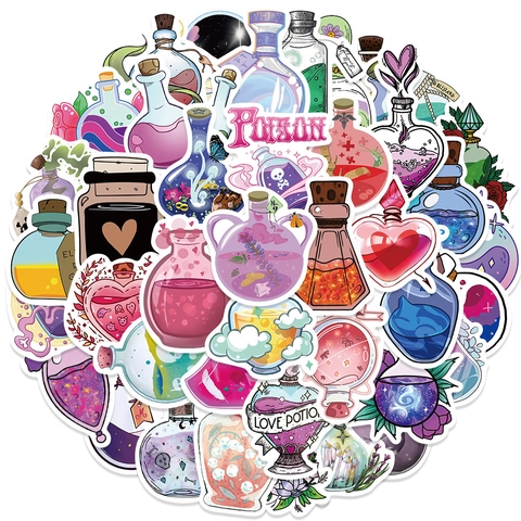 Cartoon Zaubertrank Aufkleber Wasserdicht PVC Decals Für Handyhülle Laptop Scrapbook DIY Dekoration Mystery Alchemist Flasche Grafik
