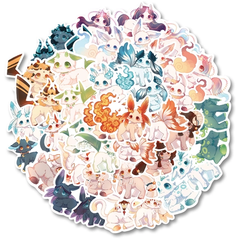 40 Stuks Originele Fantasiewezen Stickers Waterdicht PVC Cartoon Mythische Dieren Decals Voor Notitieboek DIY Decoratie