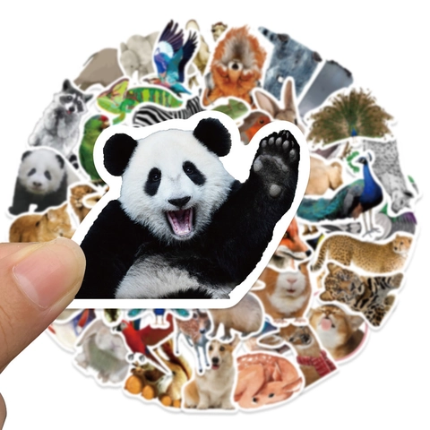 Wasserdichte PVC Tier Dekorative Aufkleber Realistische Cartoon Wildtiere Decals Für Laptop Gepäck Handyhülle DIY Journaling Zubehör