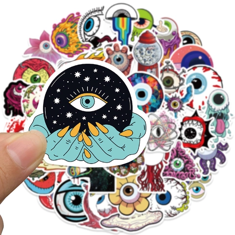 Autocollants de Graffiti d'Oeil Imperméables pour Bagages Ordinateur Planche à Roulettes PVC Monstre de Dessin Animé pour Décoration DIY