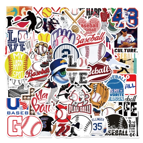 Adesivi Graffiti Sportivi Baseball Impermeabili per Laptop Skateboard Bagagli Bottiglia d'Acqua Cover Telefono Regalo Fan
