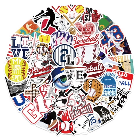 Adesivi Graffiti Sportivi Baseball Impermeabili per Laptop Skateboard Bagagli Bottiglia d'Acqua Cover Telefono Regalo Fan
