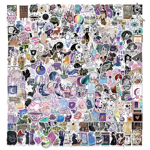 Adesivi Magia Boema Stregoneria Impermeabili in Vinile Gotico Pozione Tarocchi Cristallo Decalcomanie Mistiche per Laptop Scrapbooking