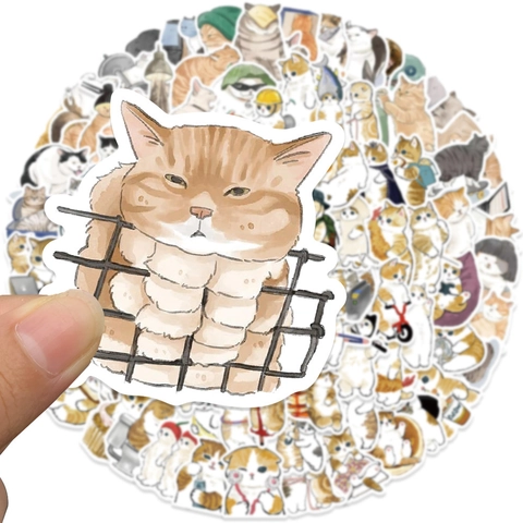 Süße Handgezeichnete Cartoon Katze Aufkleber Wasserdicht DIY Dekorative Decals Für Laptop Wasserflasche Schreibwaren Scrapbooking Notizbuch