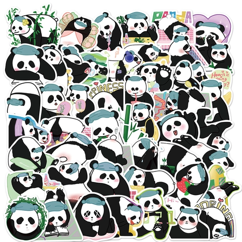 Set Adesivi Panda Cartone Animato Impermeabile PVC Laptop Telefono Decalcomanie Kawaii Animale Frigorifero Adesivi Decorativi