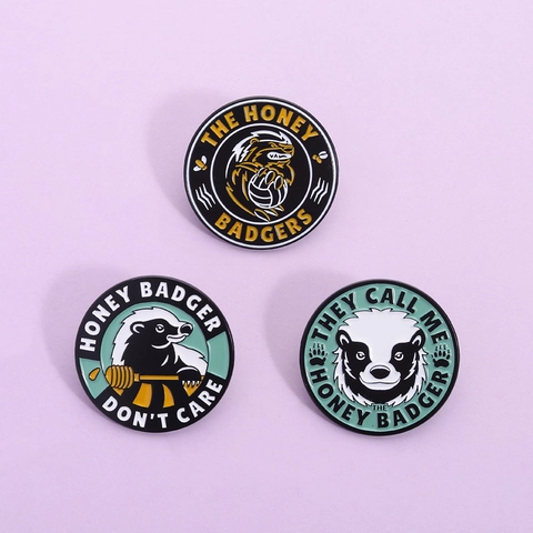 Drôle Épinglette en Émail Blaireau à Miel Alliage de Zinc Broche Animale Badge pour Sacs à Dos Chapeaux Vêtements Accessoires Unisexe Cadeau
