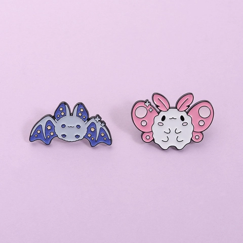 Schattige Cartoon Emaille Mot Vleermuis Broche Pin Zinklegering Dier Sterren Badge Voor Kleding Rugzak Decoratie Sieraden Cadeau