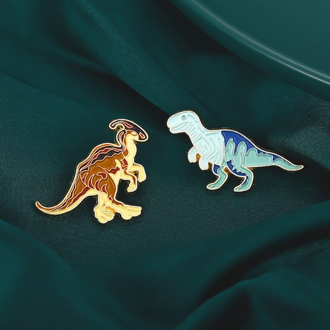 Simpatica Spilla in Smalto a Forma di Dinosauro in Lega Verniciata Distintivo Animale per Abbigliamento Zaino Bambini Donna Gioielli di Moda