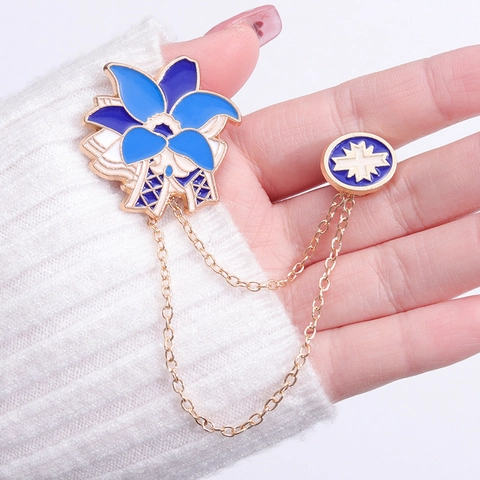 Anime Emaille Legierung Kette Brosche Pin Fantasie Stil Kreatur Blume Maske Soziale Batterie Schiebepin Tasche Schmuck