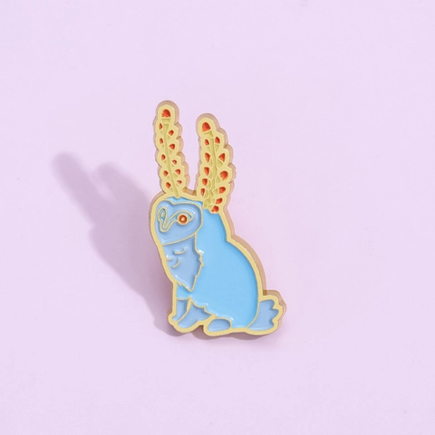 Spilla in Smalto Creativa a Forma di Coniglio Blu in Lega Verniciata per Decorazione di Vestiti Borse Zaino Gioiello Regalo