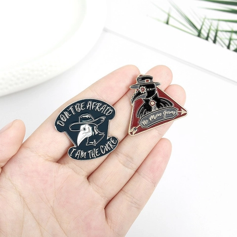 Gotische Pestdoktor Rabe Emaille Pin Legierung Brosche Abzeichen Für Denim Jacke Rucksack Halloween Schmuck Für Damen Herren