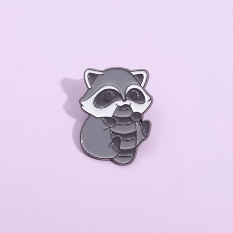 Lindo Mapache De Dibujos Animados Y Pin De Broche De Esmalte Con Letras De Corazón Para Mujeres Hombres Niños Broche De Animal Joyas