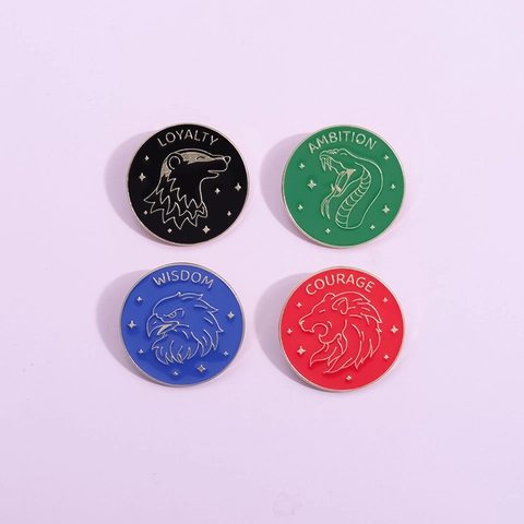 Cartoon Geometrisch Rund Tier Legierung Brosche Löwe Schlange Adler Dachs Emaille Anstecknadel Trendy Schmuck Geschenk