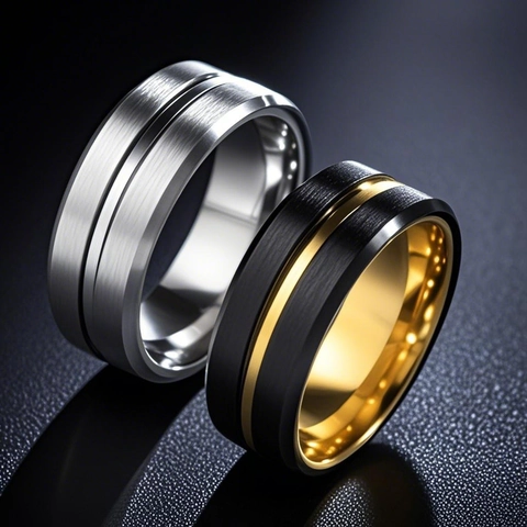 Hip Hop Men's Titanium Steel Spinner Ring Rotatable Stainless Steel Brushed Band Ring Geometric Cool Jewelry For Unisex Everyday Wear