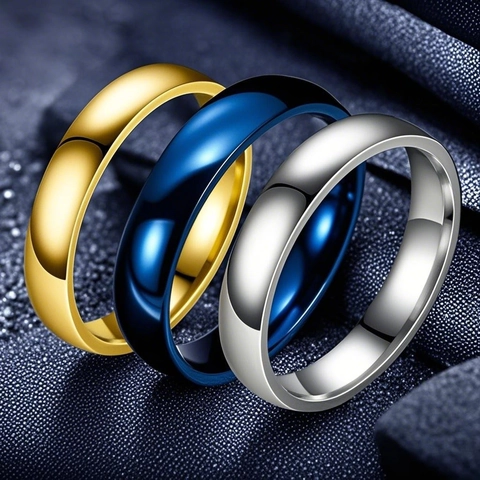 Minimalistische Roestvrij Stalen Eenvoudige Band Ring Voor Vrouwen Hoog Gepolijst 4mm Glad Oppervlak Vingerring Mode Sieraden Cadeau