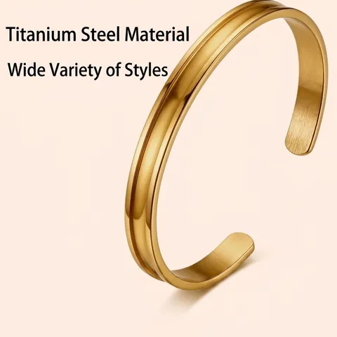 Bracelet Jonc Minimaliste en Acier Inossidabile avec Strass pour Femme Style Ins Haut de Gamme Anti-Ternissement Métal Brossé Jonc en C Bijoux de Main