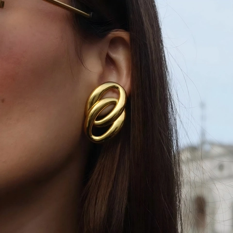 Minimalisti Orecchini a Cerchio Intrecciati in Acciaio Inossidabile Placcati Oro Argento Geometrici Orecchini a Cerchio per Donna Gioielli Regalo