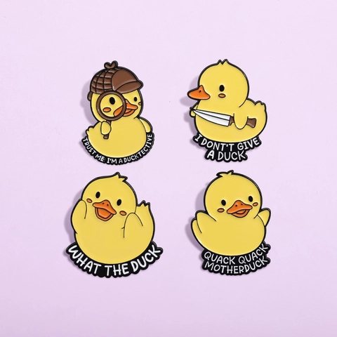 Badge Pin's en Émail Canard Mignon Dessin Animé Broche en Alliage Animaux Drôles pour Sac à Dos Vêtements Veste Accessoires Cadeau Unisexe