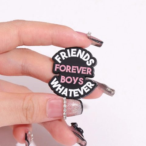 Spilla in Smalto Creativa Friends Forever Nastro Blu Baffi Spilla in Lega Per Vestiti Borsa Unisex Gioielli di Moda