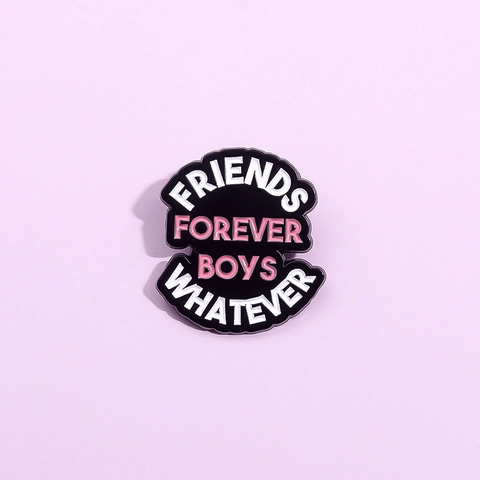 Spilla in Smalto Creativa Friends Forever Nastro Blu Baffi Spilla in Lega Per Vestiti Borsa Unisex Gioielli di Moda