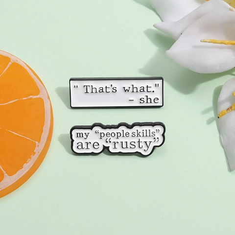 Creative Dialogue Box Funny English Letter Enamel Brooch Pin Personality Quote Alloy Badge For Bag Clothing Accessories Unisex