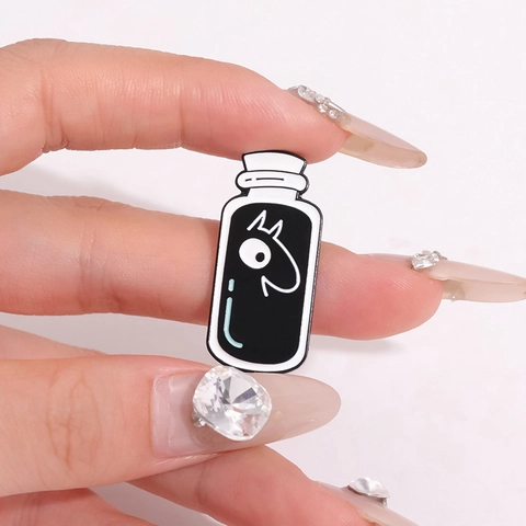 Cartoon Cat Magic Potion Bottle Enamel Pin Alloy Badge Personality Cute Backpack Clothing Decor Brooch For Men Women