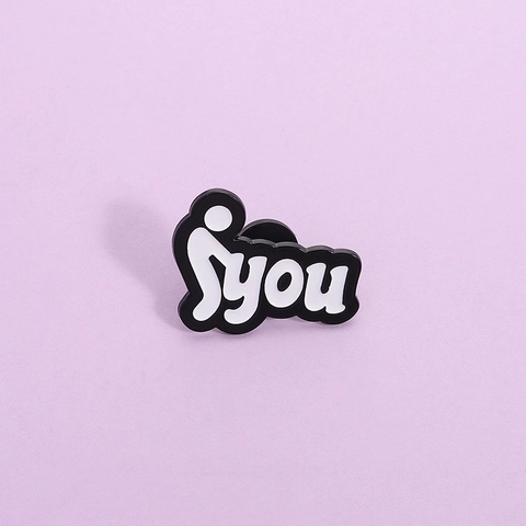Creative Individual Stickman Enamel Pin Brooch Black White Cartoon Metal Badge Accessory For Clothing Backpack Bag