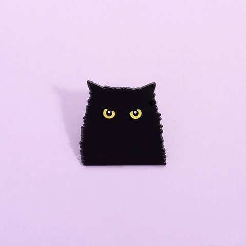Kreative Cartoon Schwarze Katze Legierung Brosche Lackiert Emaille Reversnadel Niedlich Tier Abzeichen Für Kleidung Taschen
