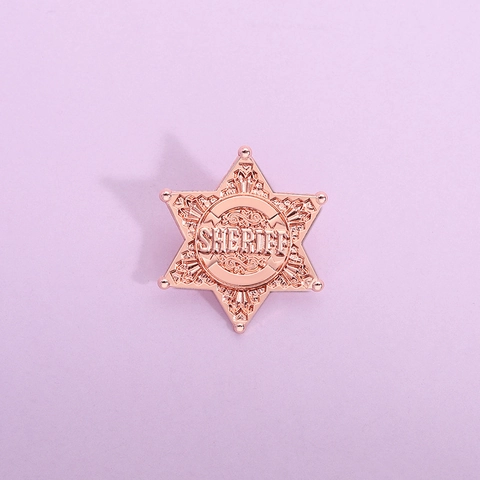 Broche de Metal de Estrella de Sheriff Aleación Oro Rosa Insignia de Policía Occidental Accesorio Conmemorativo Para Hombres Mujeres Ropa Joyería