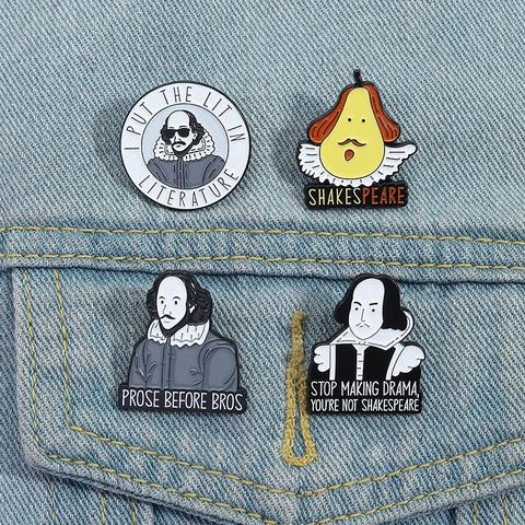 Creatieve Shakespeare Legering Emaille Broche Gepersonaliseerde Literaire Citaat Cartoon Pin Voor Kleding Rugzak Unisex Sieraden