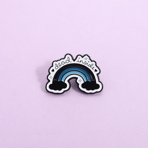Dead Inside Regenbogen Emaille Brosche Pin Kreativ Cartoon Metall Abzeichen Legierung Schmuck Zubehör Für Kleidung Taschen