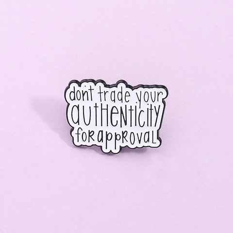 Inspirational Quote Enamel Brooch Pin Zinc Alloy Text Badge For Clothing Backpack Decoration Minimalist Unisex Jewelry Gift