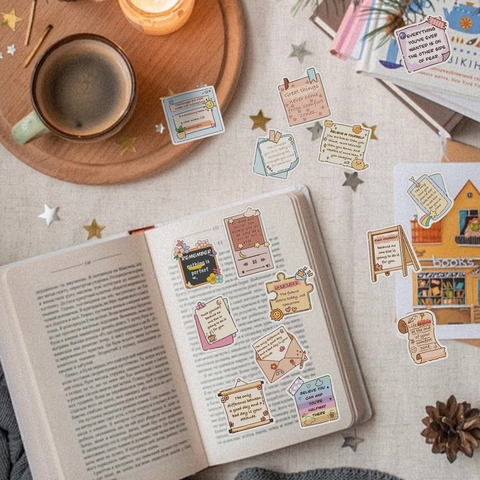 50 Stück Motivierende Englische Zitate Aufkleber Wasserdicht PVC Cartoon Ästhetische Sticker Für DIY Scrapbook Handyhülle Laptop