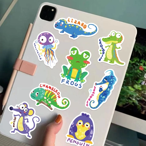 Adesivi Impermeabili a Cartoni Animati Alfabeto Inglese in PVC Opaco Graffiti per Laptop Chitarra Valigia Fai da Te Scrapbooking