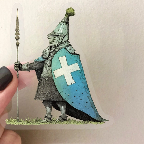 Medieval Fantasy Knight Wizard PET Transparent Stickers Retro Hand Drawn Fairy Tale World Stickers For Journaling Scrapbooking DIY Deco