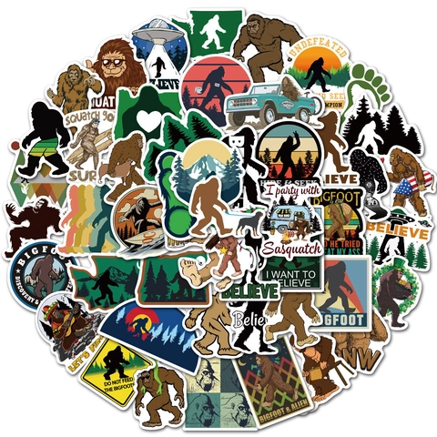 Bigfoot Sasquatch Graffiti Stickers Waterproof Vinyl Decals For Laptop Skateboard Suitcase Car Water Bottle Theme