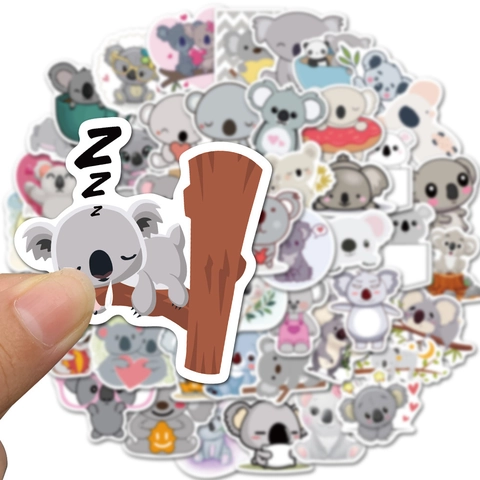 Adesivi Graffiti Koala Cartone Animato PVC Opaco Impermeabili Decalcomanie Per Laptop Valigia Skateboard Adesivi Diy Decorativi