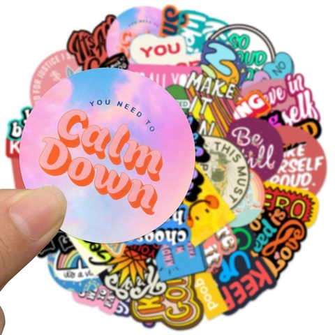 Resistente al Agua PVC Motivacional Citas Pegatinas Para Portátil Equipaje Diario Inspirador Estético Decals Etiquetas Decorativas