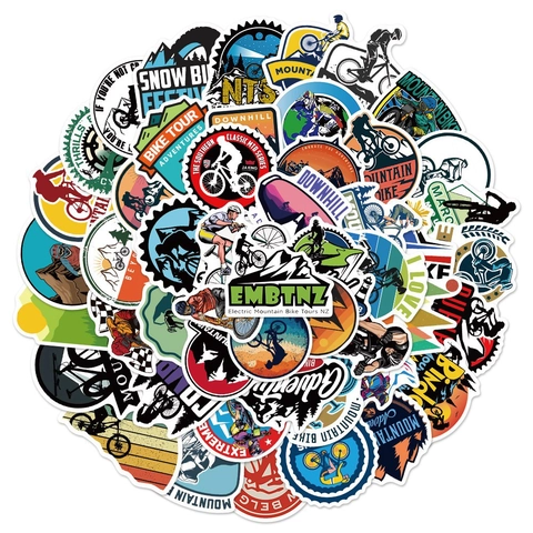 Mountain Bike Stickers Waterproof PVC Matte Decals For Laptop Helmet Skateboard Outdoor Cycling Adventure Graffiti Stickers