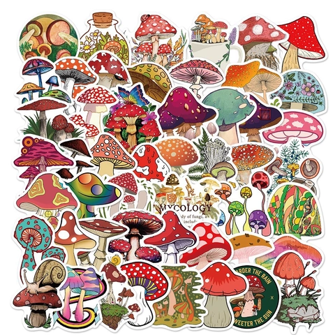 Cartoon Pilz Aufkleber Wasserdicht PVC Graffiti Aufkleber Für Laptop Skateboard Koffer Handyhülle DIY Dekoration Artikel