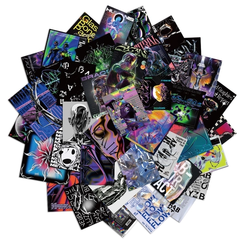 Acid Graphics Graffiti Stickers Waterproof PVC Decals For Laptop Skateboard Luggage Bottle Cyberpunk Y2K Art Decoration