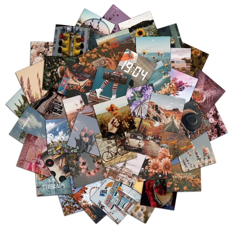 Adesivi Opachi Impermeabili Estetici per Scrapbooking Laptop Valigia Vintage Natura Paesaggio Fai da Te Arte Decalcomanie