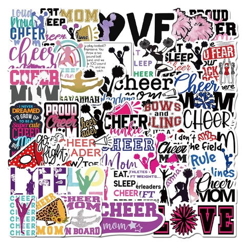 Autocollants Graffiti Cheerleading Imperméable PVC Décalcomanies Pour Ordinateur Portable Bagages Bouteille d'Eau Coque Téléphone Décor Sportif Vibrant Cheer Mom Accessoires