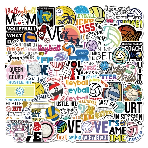 Volleyball Aufkleber Wasserdicht Klebstoff Graffiti Aufkleber Für Laptop Gepäck Wasserflasche Sport Thema Deko Sticker