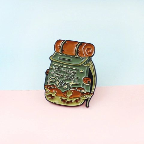 Abenteuer Rucksack Emaille Pin Legierung Motivationsspruch Brosche Für Outdoor Liebhaber Kreative Reisetasche Abzeichen Unisex Schmuck